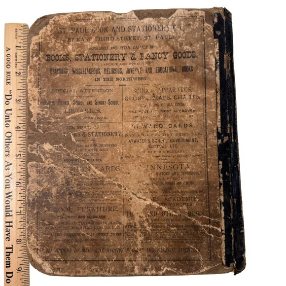 Colton's New Introductory Geography 1875 Hardback Book D. D. Merrill Damage READ - Picture 11 of 16